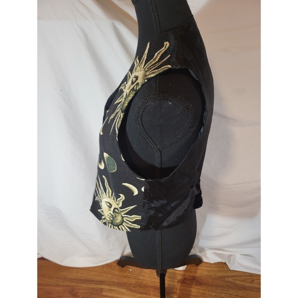 Vintage Celestial Sun & Moon Tapestry Vest Whimsigoth Ethereal Gothic Witchy S - Picture 3 of 5